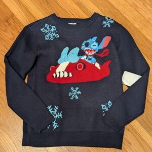 Disney NWT Stitch Navy Sweater Size 7/8